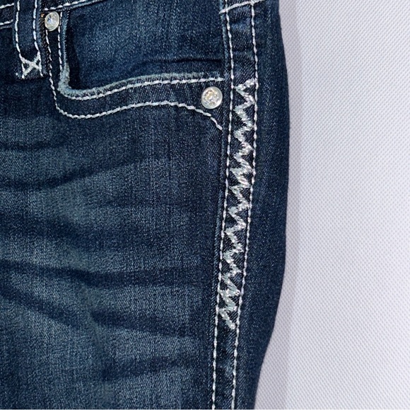 Rock Revival 26 Western Embroidered Betty Dark Wash Easy Bootcut Jeans - Picture 7 of 16